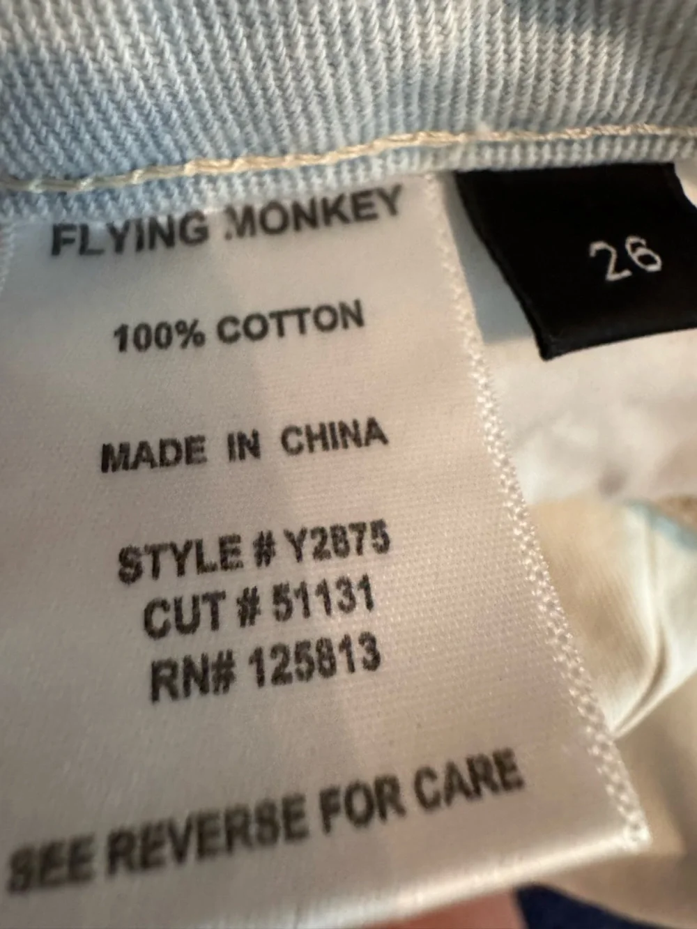 Flying Monkey Womens Super High Rise Mom Jeans Size 26 Edgy Distressed Faded